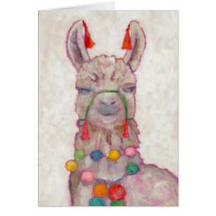 Vattenfärgsfestival Llama Hälsningskort