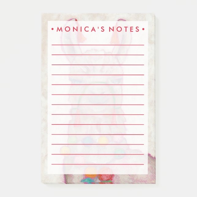 Vattenfärgsfestival Llama Post-it Block (Framsida)