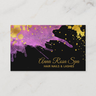 ** Vattenfärgsfet Glam Abstrakt Rosa Guld Luxe Visitkort