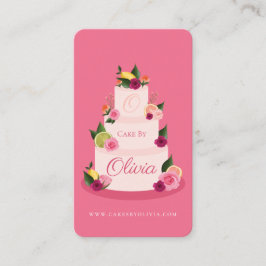 Vattenfärgsfilter Citus Blommigt 3 Tier Cake Cake  Visitkort