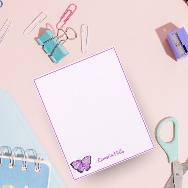 Vattenfärgsfilter Lila Butterfly Personlig Namn (Skapare uppladdad)