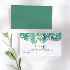 Vattenfärgsfilter Löv Baby Shower Diaper Raffle Tilläggskort