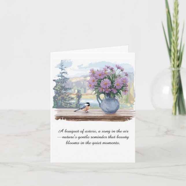 Vattenfärgsfilter och Chickadee-offert Anteckningskort (Framsida)