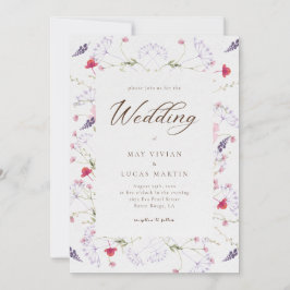 Vattenfärgsfintvätt Kalligrafi Bröllop Inbjudningar