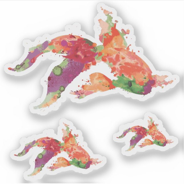 vattenfärgsfisk klistermärken (Framsida)