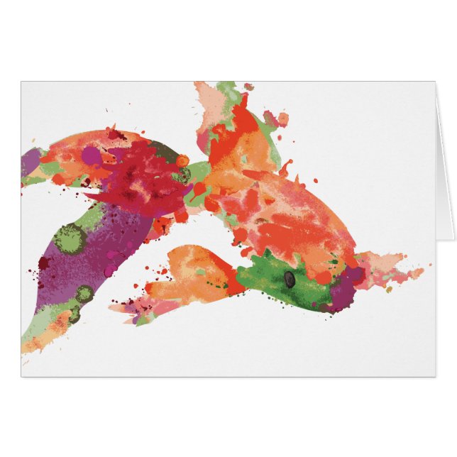 vattenfärgsfisk OBS kort (Framsidan Horizontal)