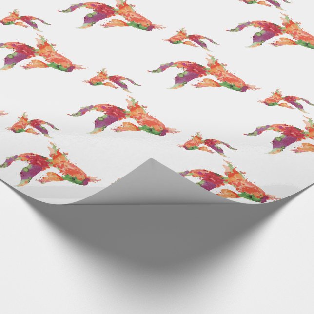 vattenfärgsfisk presentpapper (Hörn)