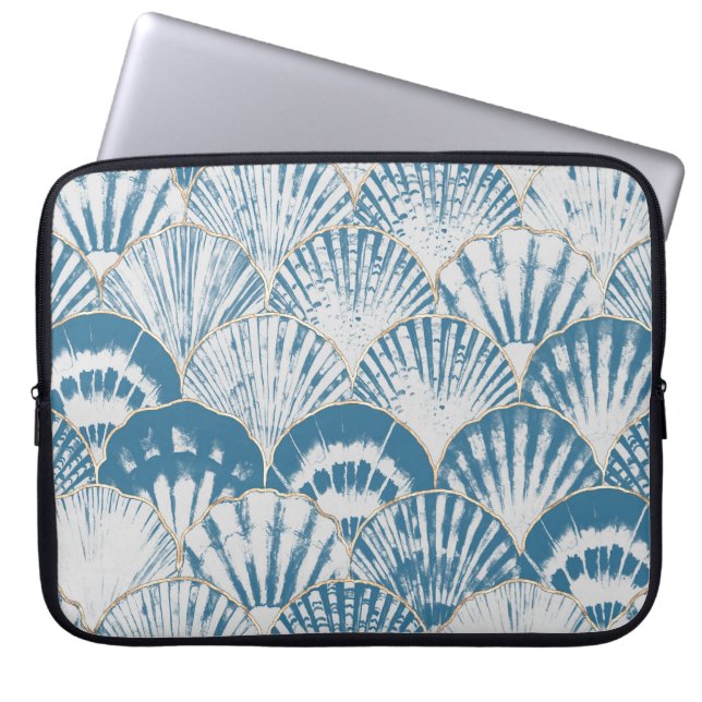 Vattenfärgsfisk, snäcka japansk vinkar, sömlös pan laptop fodral (Framsidan)