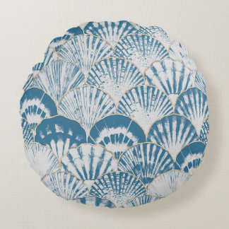 Vattenfärgsfisk, snäcka japansk vinkar, sömlös pan rund kudde