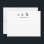 Vattenfärgsfiske vintage krok Platt Anteckningskort<br><div class="desc">Personlig för handmålad vattenfärgsfisk vintage som fiskar med krok-platta anteckningskort.</div>