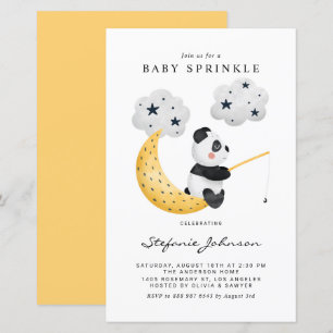 Vattenfärgsfiskepanda Baby Sprinkle Inbjudan