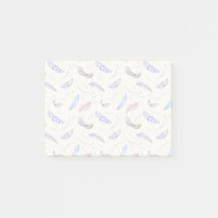 Vattenfärgsfjädrar Löv och Grenar Mönster Post-it Block