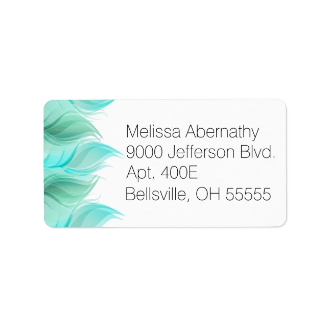 Vattenfärgsfjädrar Modern Adressetikett (Framsidan)