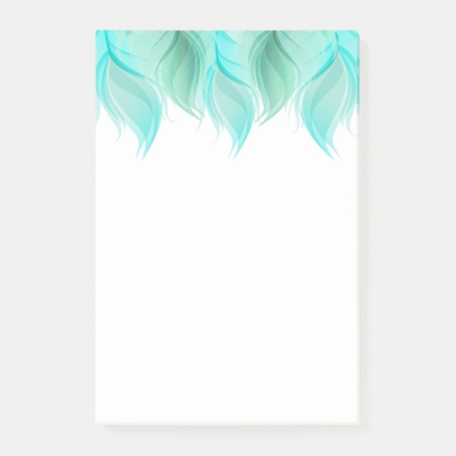 Vattenfärgsfjädrar Modern Post-it Block (Framsida)