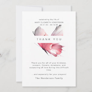 Vattenfärgsfjäril Bereavement Funeral Tack Kort