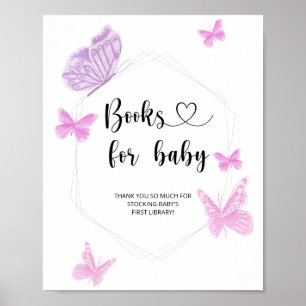 Vattenfärgsfjäril, bokar för baby poster