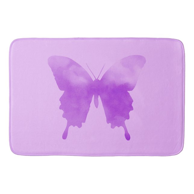 Vattenfärgsfjäril - Lavender och Violet Badrumsmatta (Framsidan)