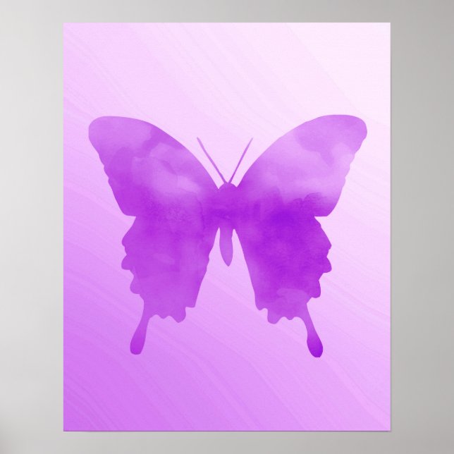 Vattenfärgsfjäril - Lavender och Violet Poster (Framsidan)