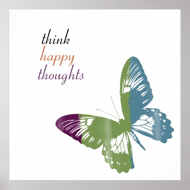 Vattenfärgsfjäril Poster (Framsidan)