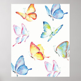 Vattenfärgsfjäril Poster
