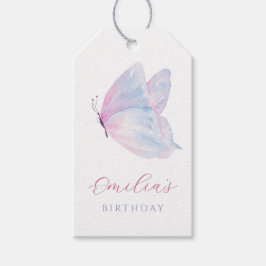 Vattenfärgsfjäril Presentetikett
