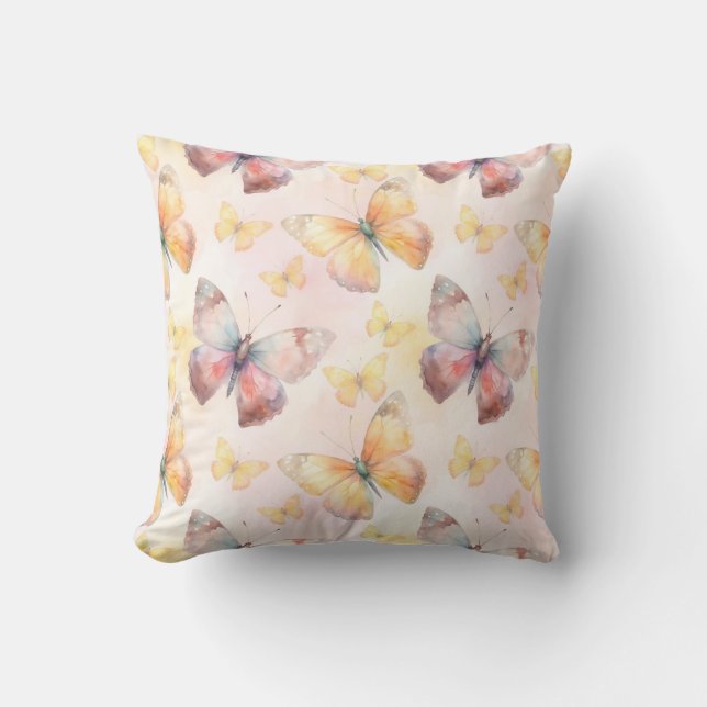 Vattenfärgsfjäril Stollig Kudde (Framsida)