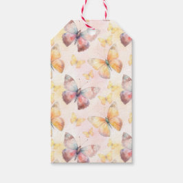 Vattenfärgsfjäril Stollig Presentetikett