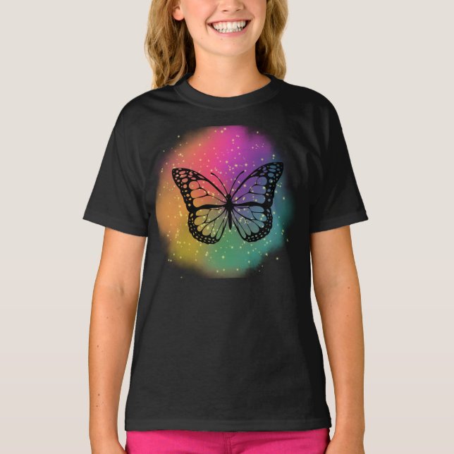 Vattenfärgsfjäril T Shirt (Framsida)