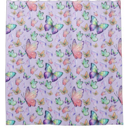 Vattenfärgsfjärilar Sömlös Lila Mönster