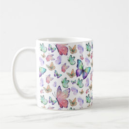 Vattenfärgsfjärilar Sömlösa Mönster Kaffemugg