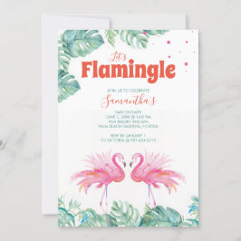 Vattenfärgsflamingo Baby Shower Inbjudningar