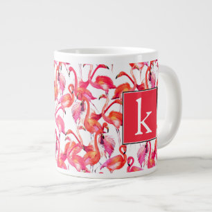 VattenfärgsFlamingo i vattenfärger Lägg till d Jumbo Mugg