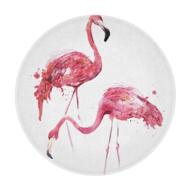 Vattenfärgsflamingos, Elegant Design. (Framsidan)