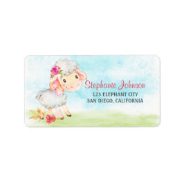 Vattenfärgsflickfåruppfödare Adressetikett