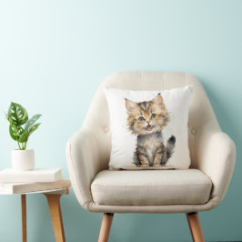 Vattenfärgsflikby Kitten Kudde