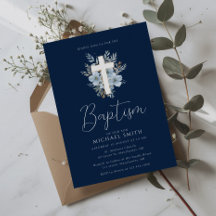 vattenfärgsflottan blå blommigt kor baptism
