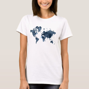 Vattenfärgsflottan i världskartan t shirt