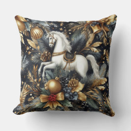 Vattenfärgsflottan och Guld Horse Helgdag Motifs Kudde