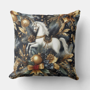 Vattenfärgsflottan och Guld Horse Helgdag Motifs Kudde