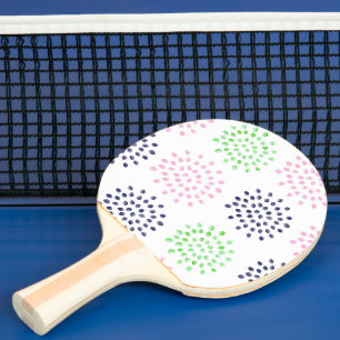 Vattenfärgsflottan Rosa Grönt Blommönstret Flower Pingisracket