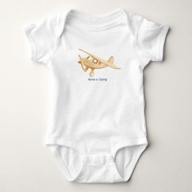 Vattenfärgsflygplanets Baby-utfall T Shirt (Framsida)