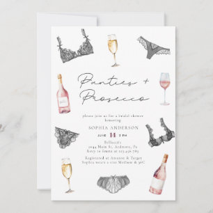Vattenfärgsfönster och Prosecco-Möhippa Inbjudningar