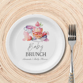Vattenfärgsfönster Pancake Baby Brunch Shower