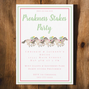Vattenfärgsförakhet Stakes Party Horse Tävla Inbjudningar