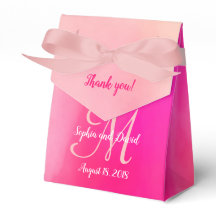 Vattenfärgsfördel för Rosa Monogram Wedding