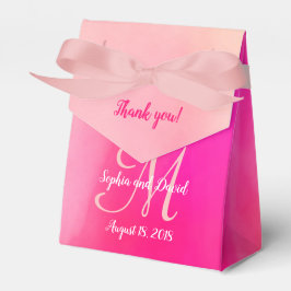 Vattenfärgsfördel för Rosa Monogram Wedding Presentaskar