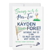 VattenfärgsFORE Golf Birthday-inbjudan