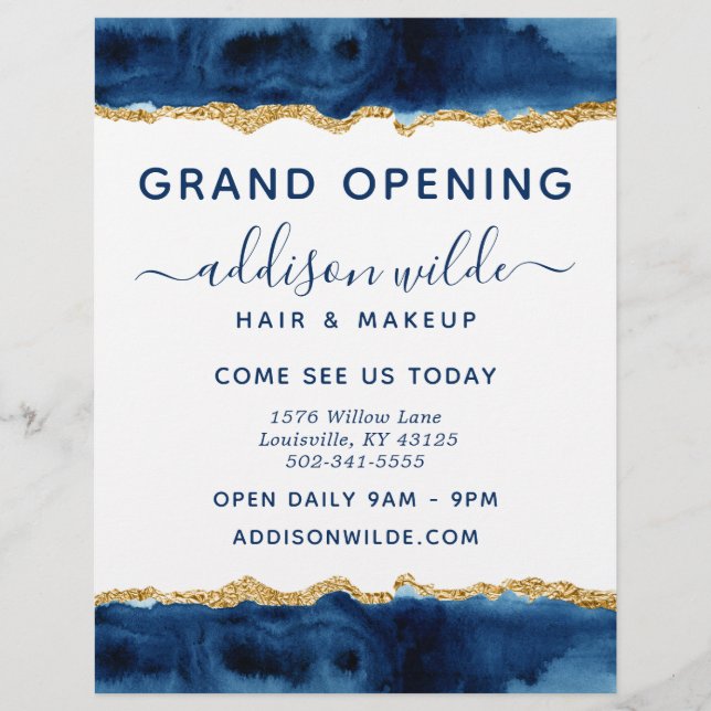 Vattenfärgsföretag i Guld, blått Reklamblad (Framsidan)