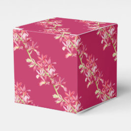 Vattenfärgsförmån för rödorkidé bröllop presentaskar