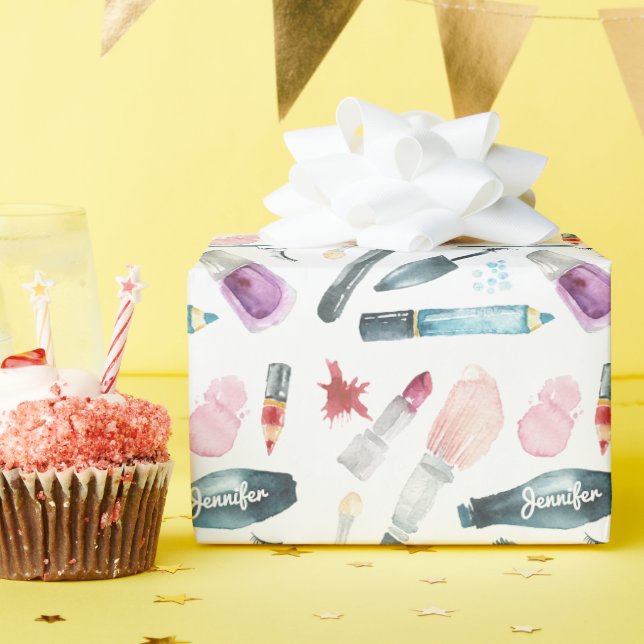 Vattenfärgsformat Presentpapper (Födelsedagsfest)